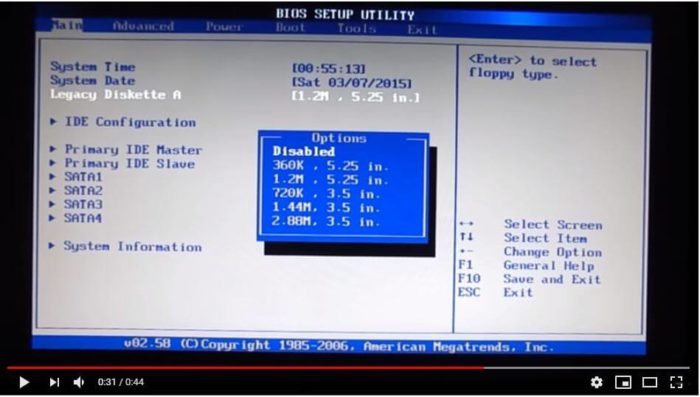 disable floppy drive