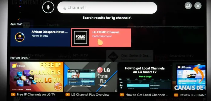 lg tv channels