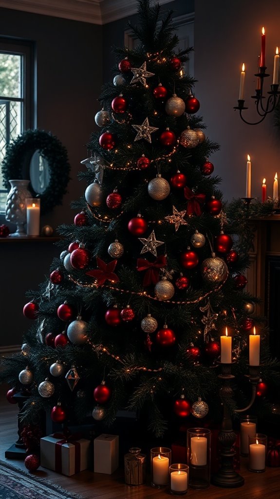 black christmas tree decor
