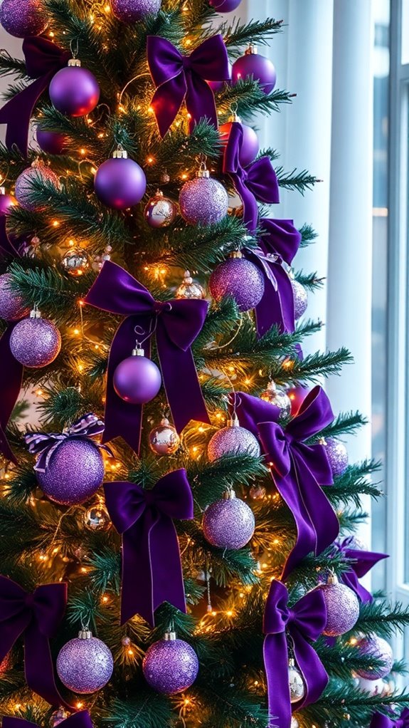 bold purple ornament clusters