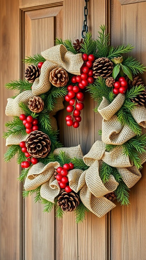 burlap wreath with accents