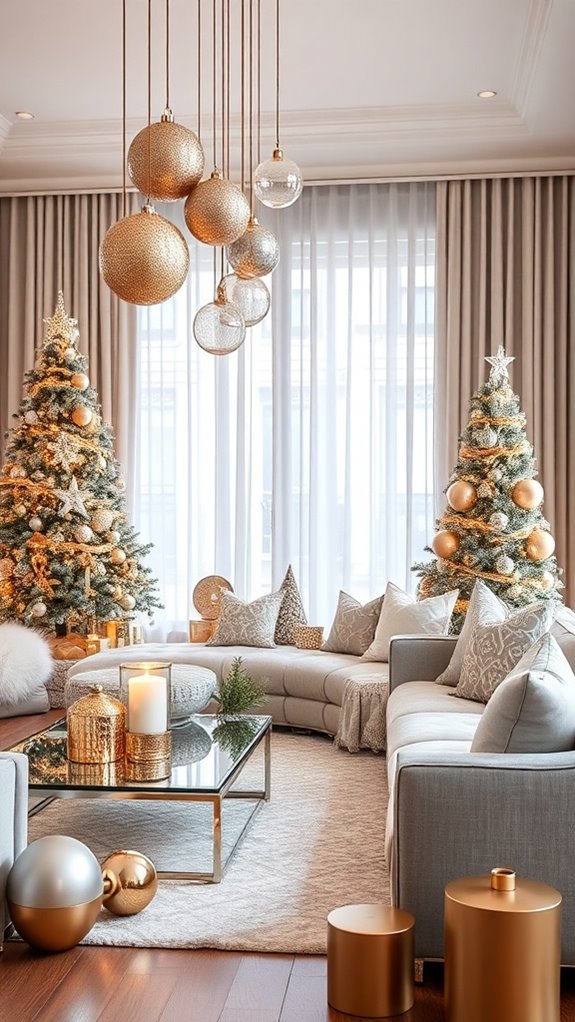 chic modern metallic holiday decor
