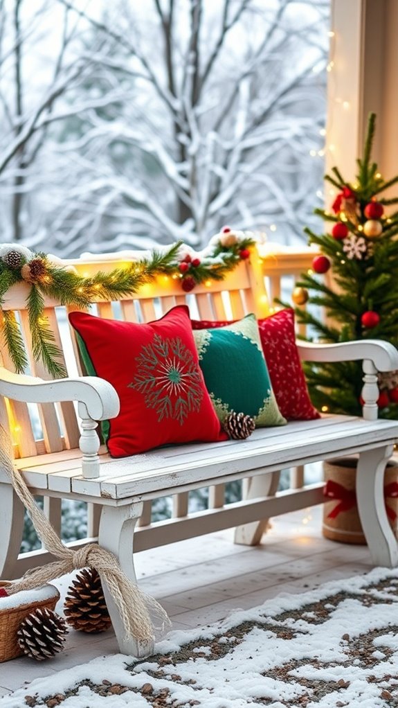 christmas bench decor ideas