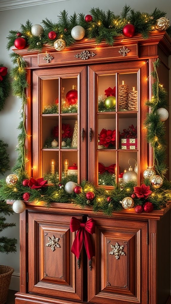 christmas cabinet decor ideas