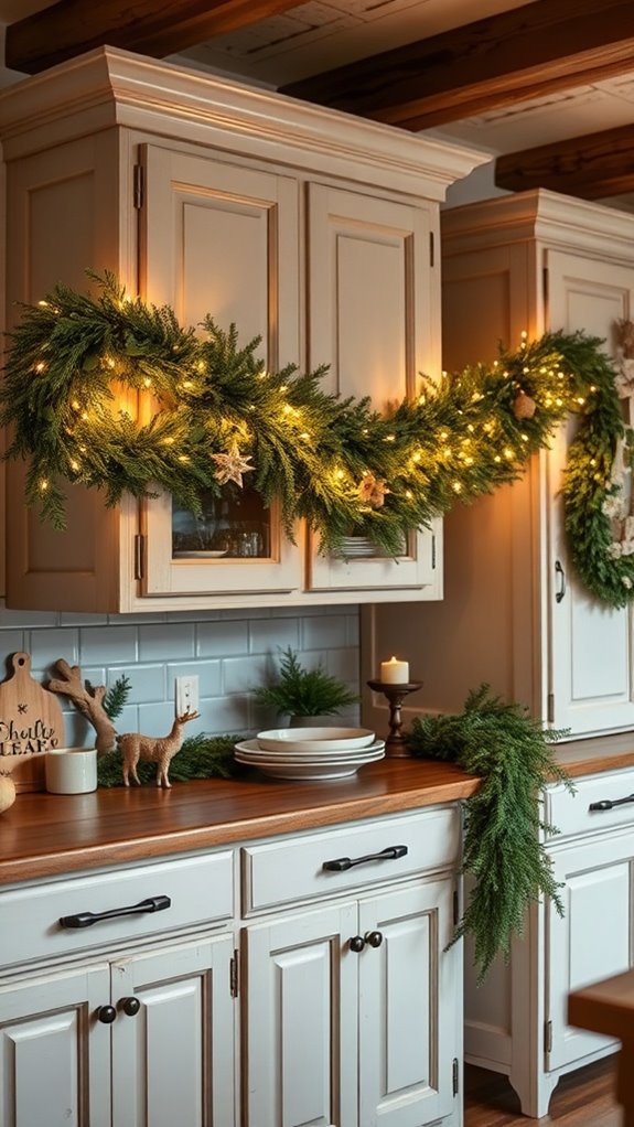 cozy farmhouse kitchen garland