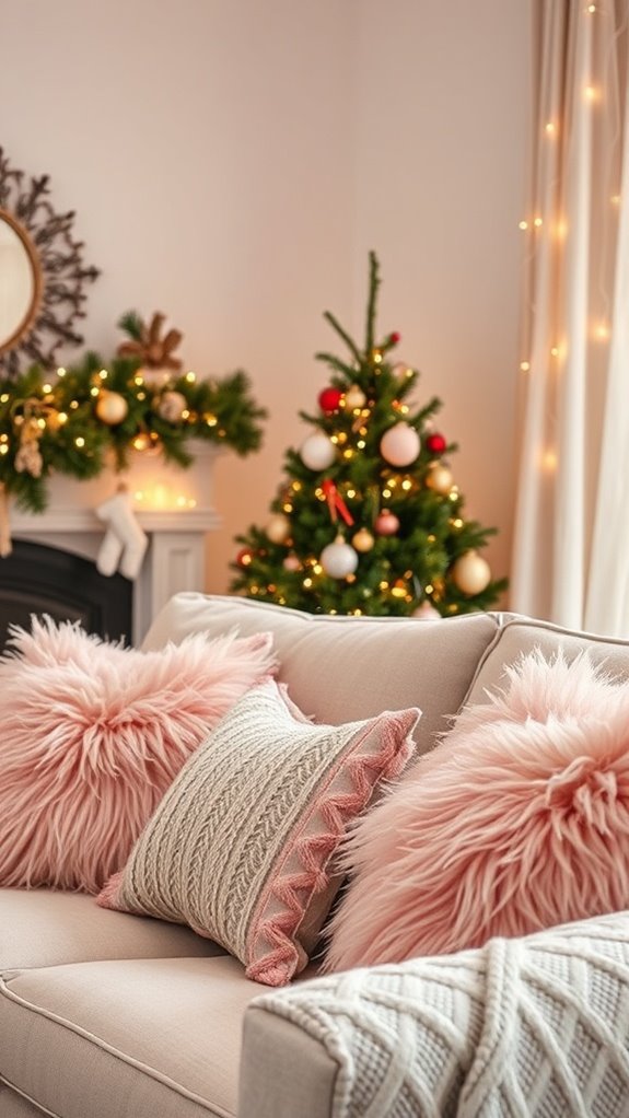 cozy festive throw pillows