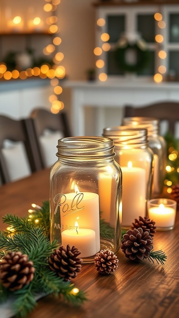 cozy mason jar candles
