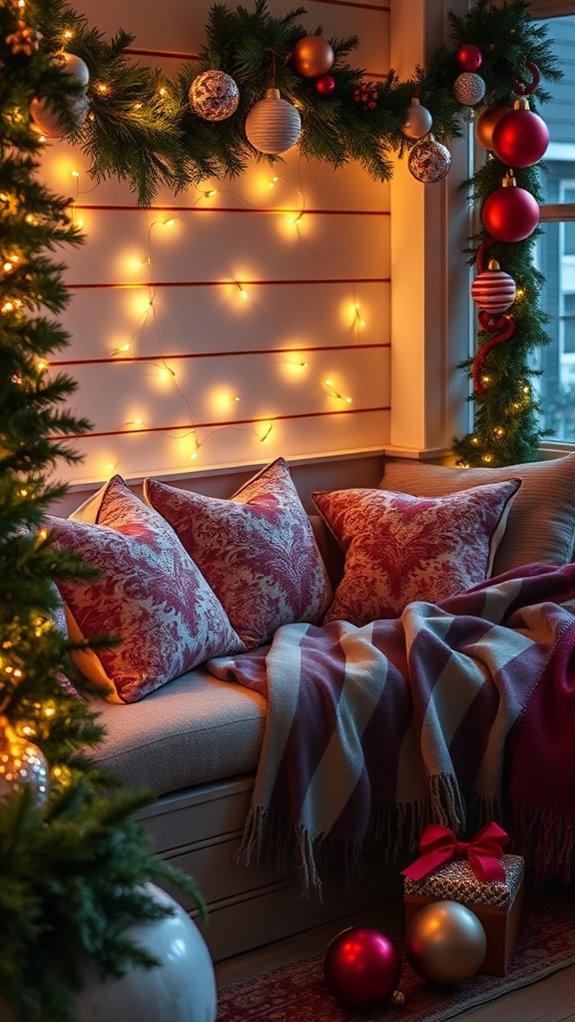 cozy seating with decorations