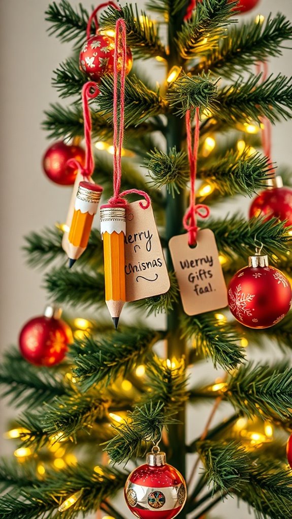 diy colorful pencil gift tags