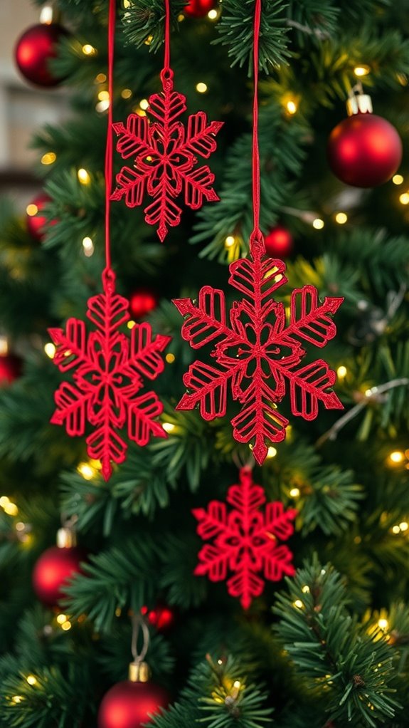 diy red snowflake decorations