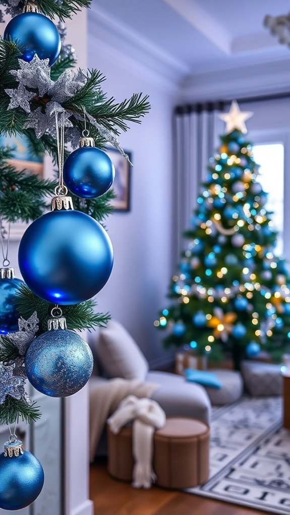 elegant blue holiday decorations