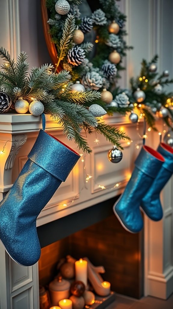 elegant blue stockings decor
