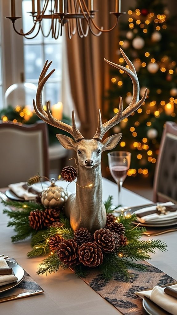 elegant deer holiday centerpiece