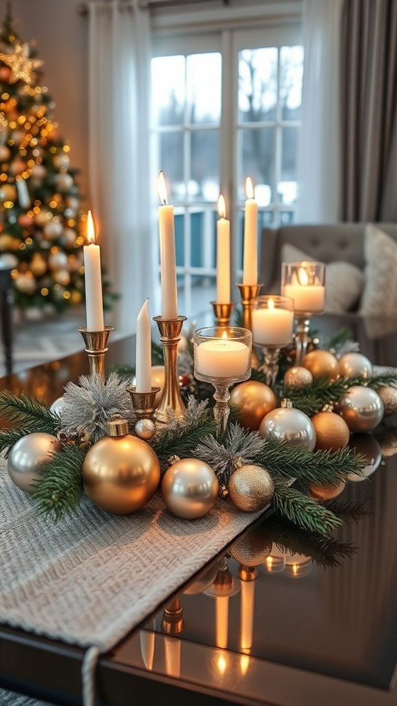 elegant metallic coffee table decor