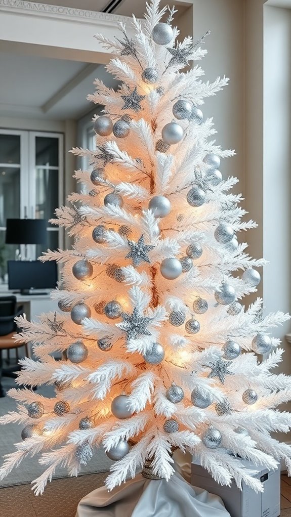 elegant white christmas tree