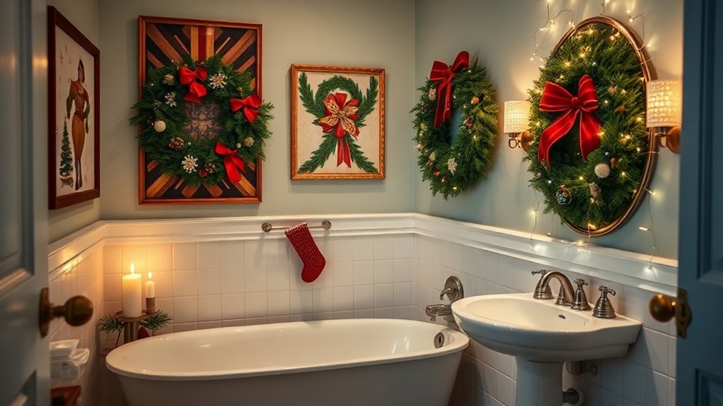 festive bathroom holiday decor