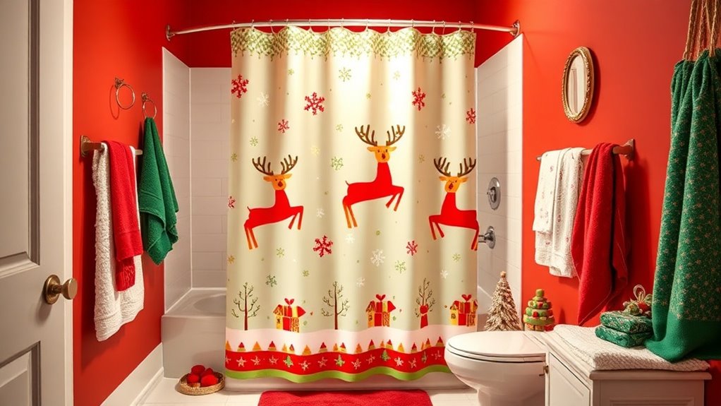 festive bathroom shower decor