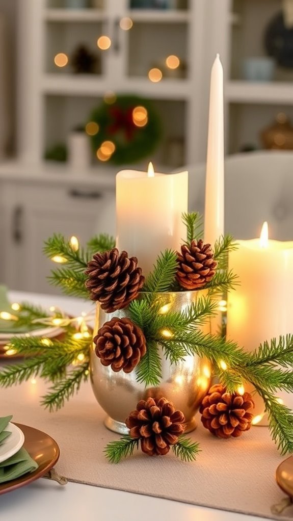 festive candle holder arrangement