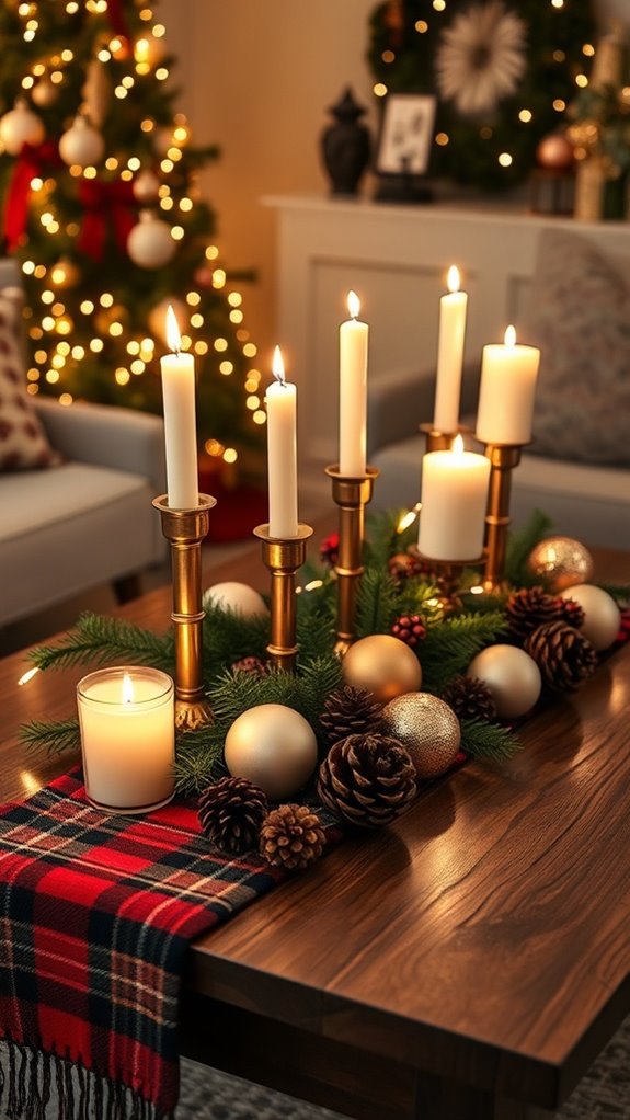 festive christmas coffee table decor