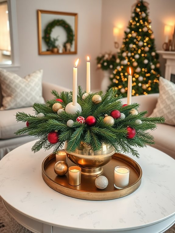 festive coffee table centerpiece