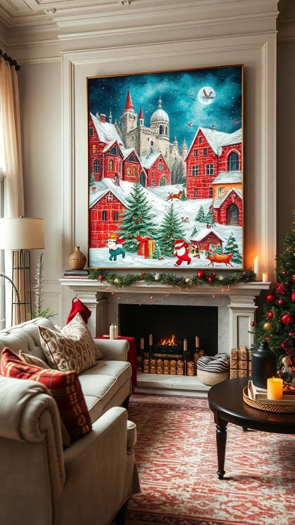 festive diy canvas art