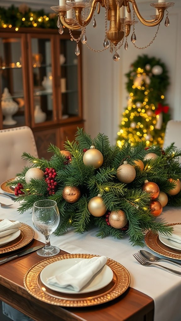 festive garland table centerpiece