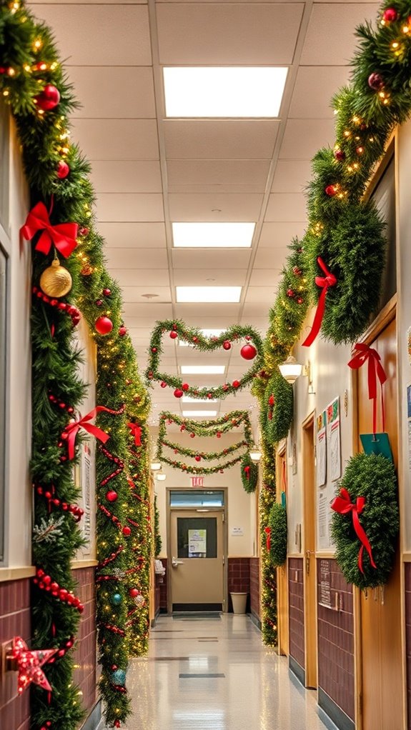festive garlands and wreaths