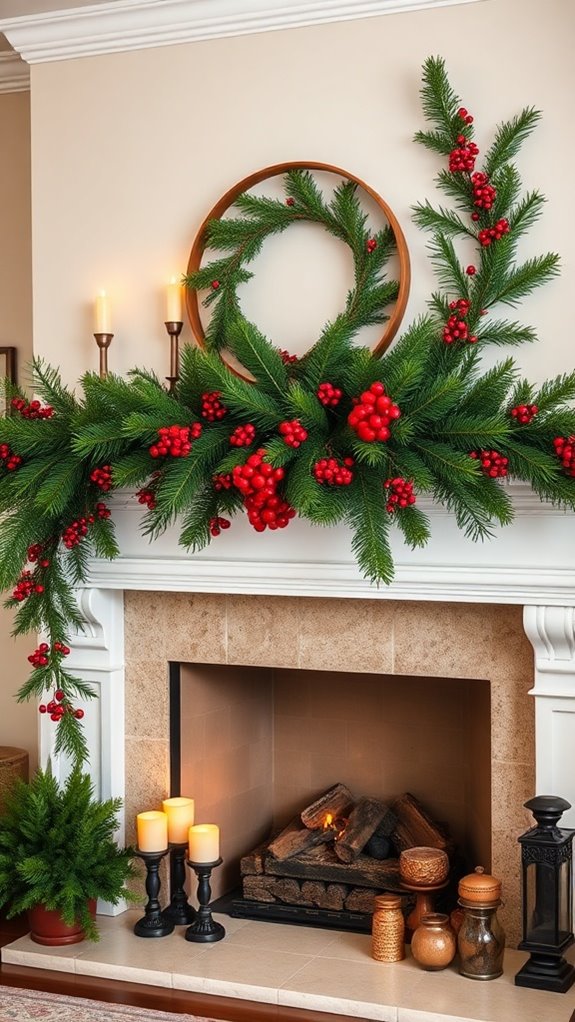 festive greenery and berries