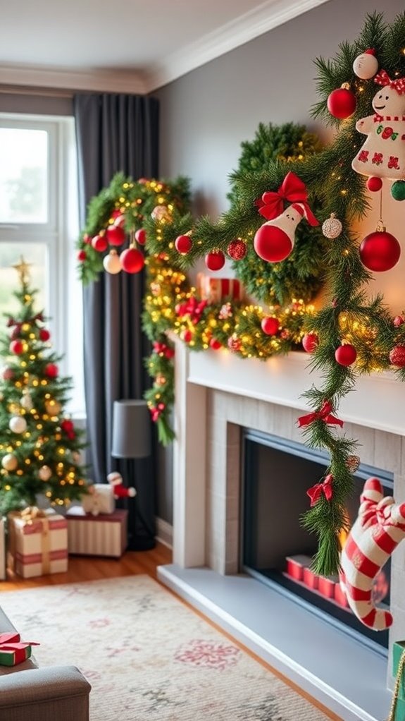 festive holiday garland crafting