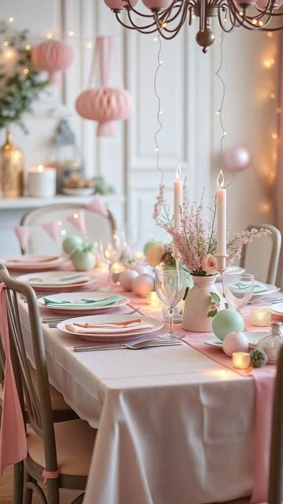 festive pastel table setting