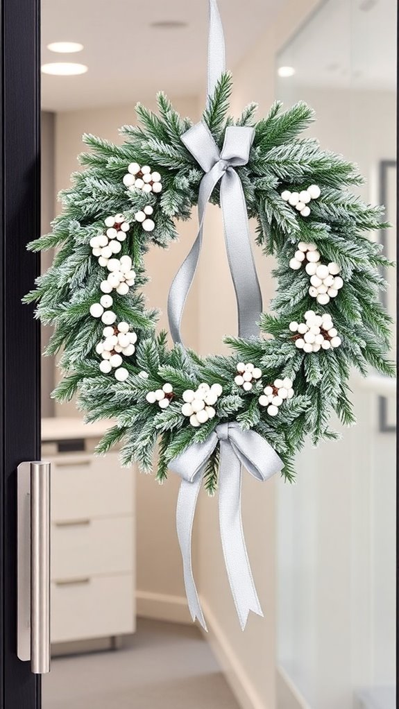 frosted wreaths for office
