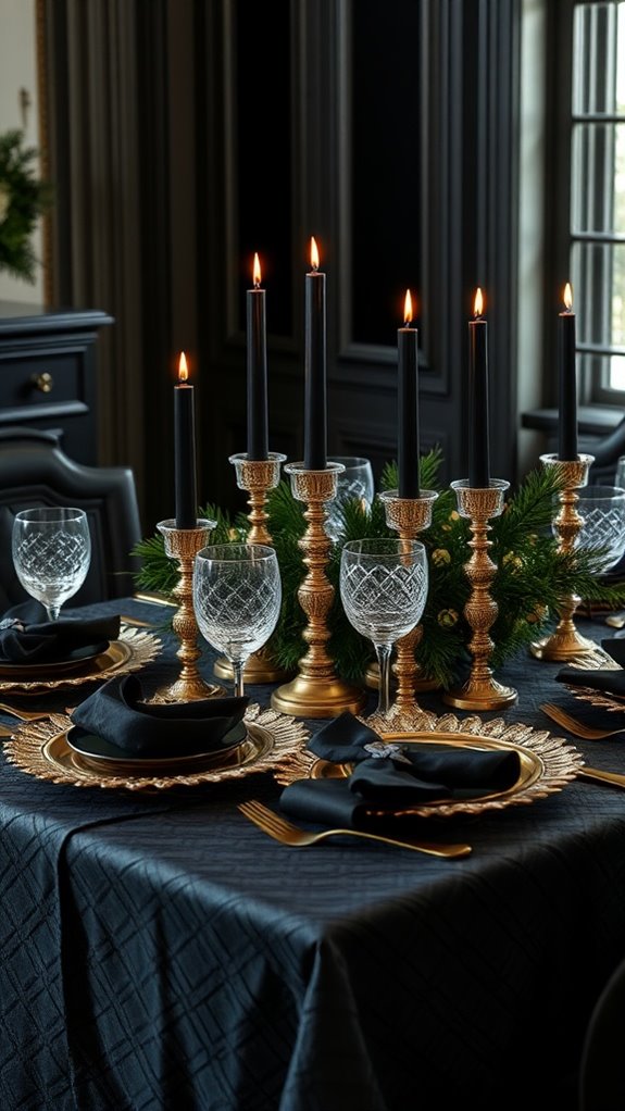 glamorous black and gold