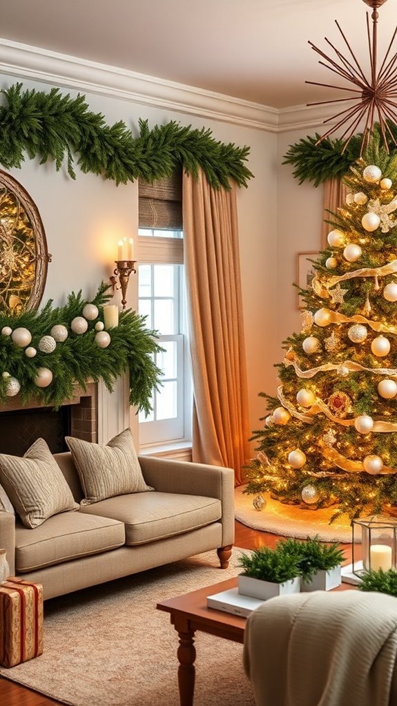 green and white decor