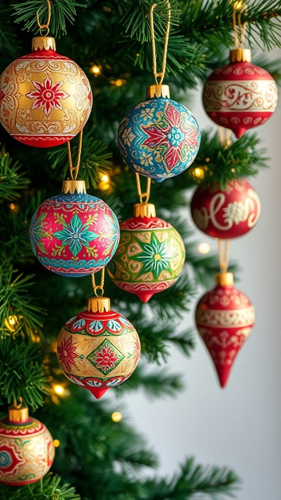 hand painted holiday ornaments