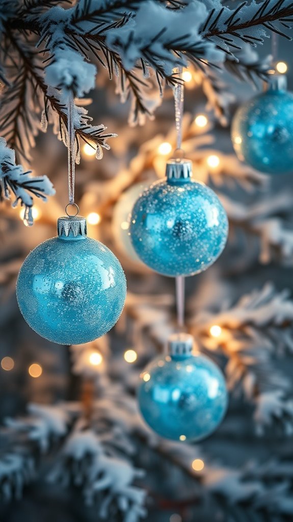 icy blue ornament decorations