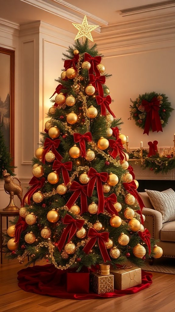 luxurious red and gold accents