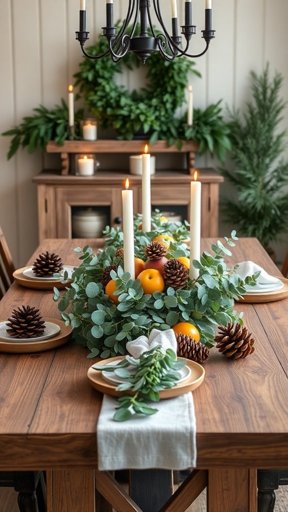 natural rustic holiday centerpieces