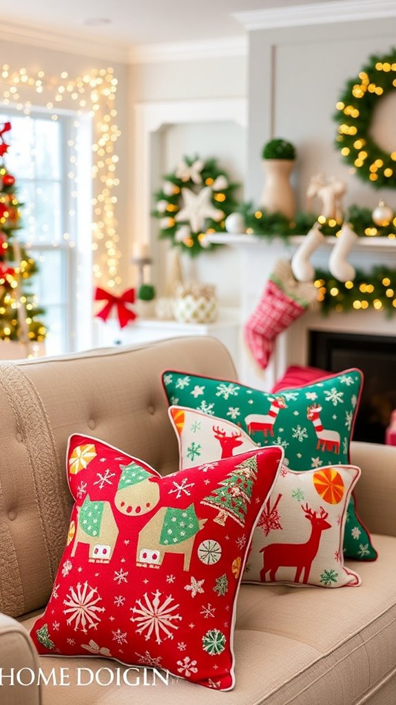 playful patterned pillow styling