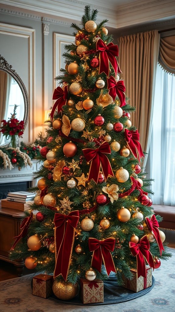 red and gold decorations