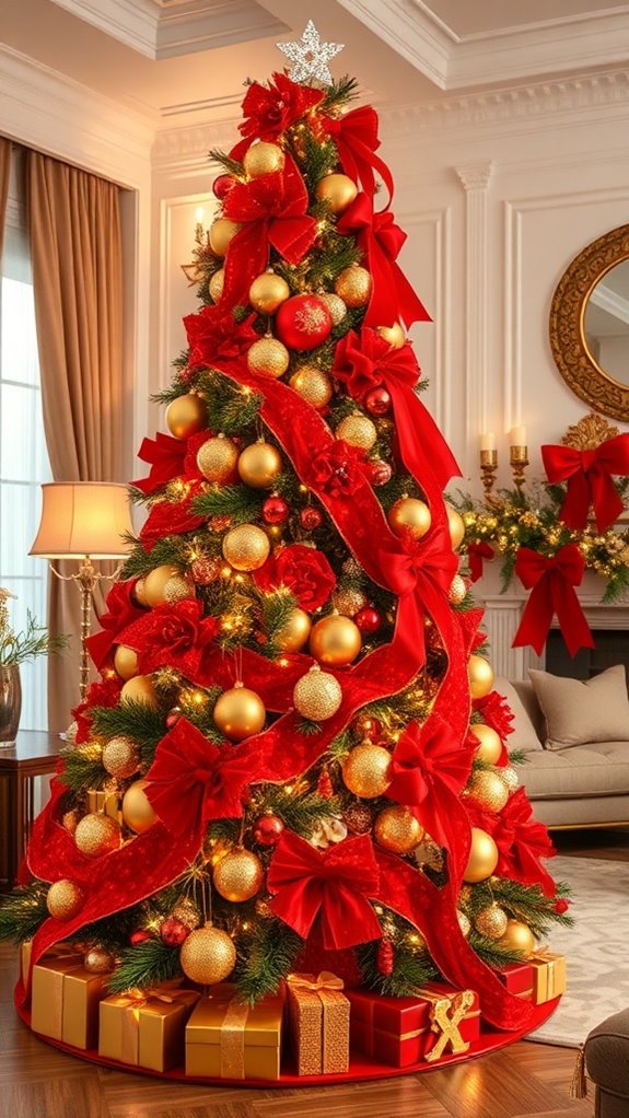 red christmas tree decorations