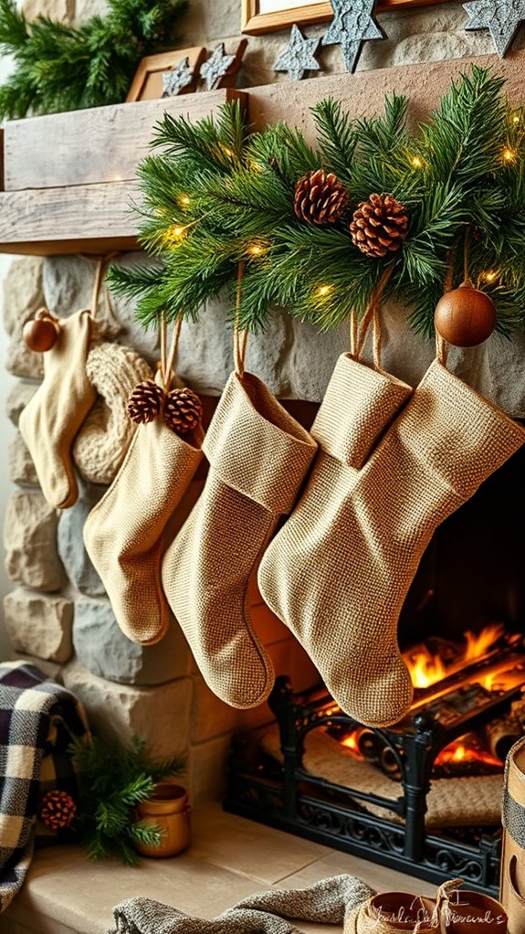 rustic burlap stockings diy