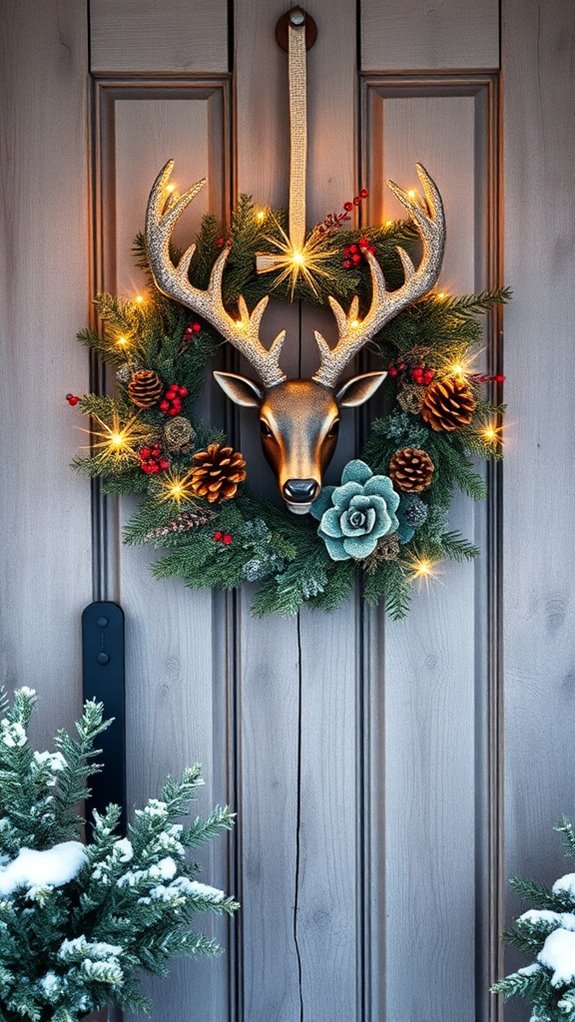 rustic deer wreath crafting