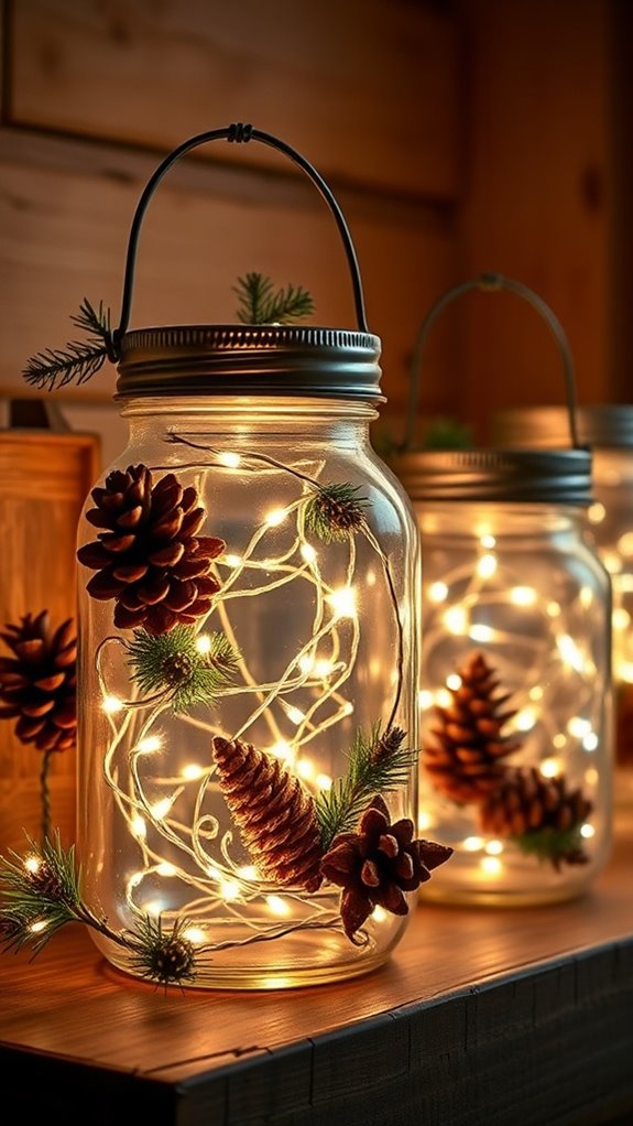 rustic mason jar lanterns