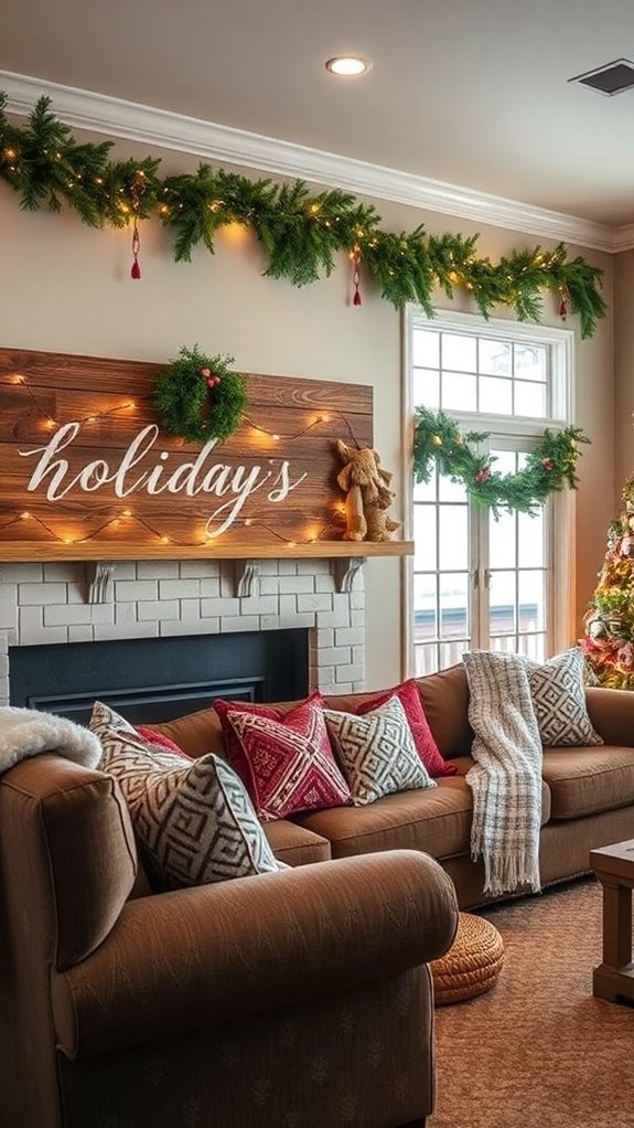 rustic wood holiday signs