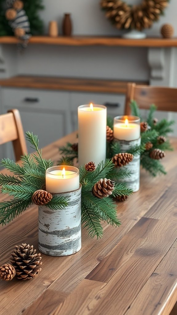 rustic woodland holiday centerpieces