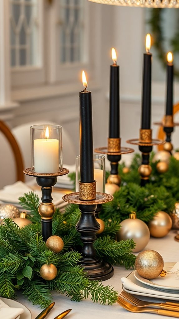 sophisticated holiday candle arrangements