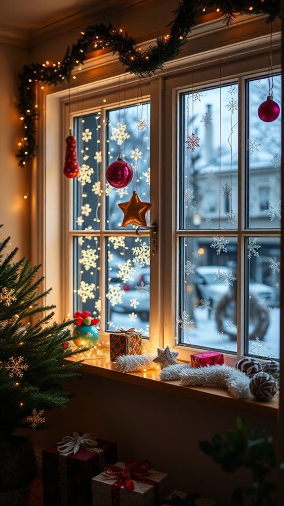 sparkling holiday window decorations