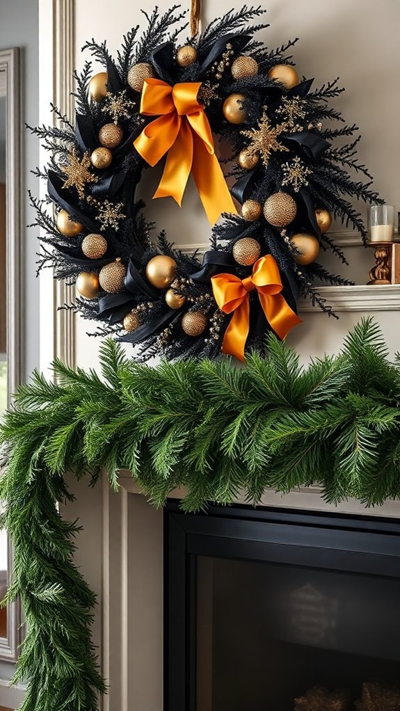 striking black and gold decorations