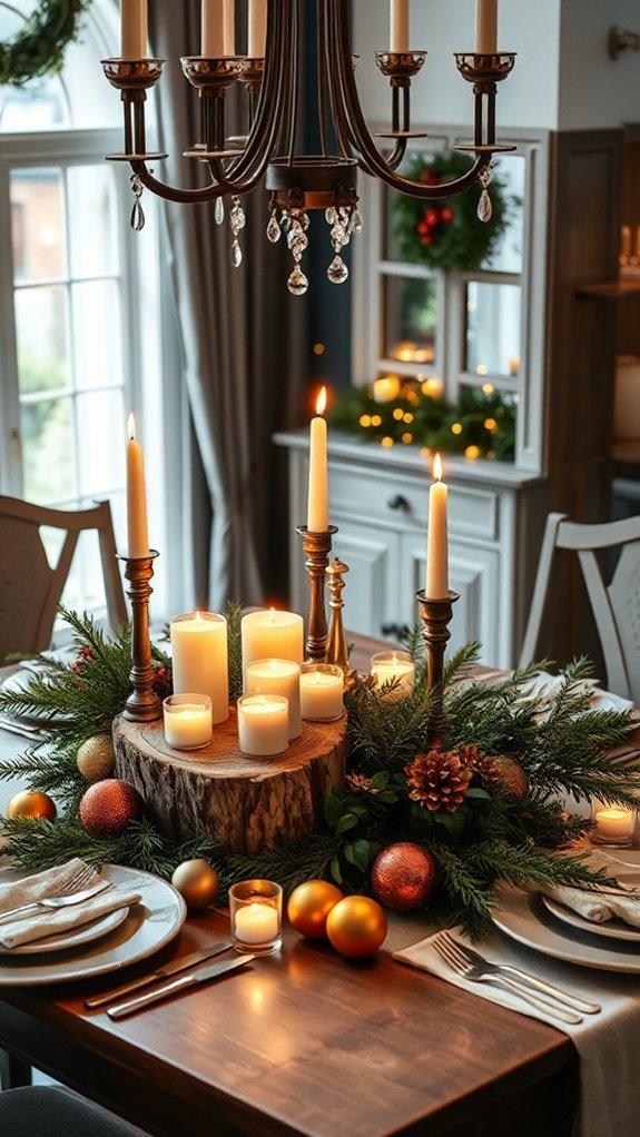 stunning festive table centerpiece
