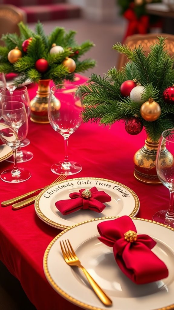 tropical holiday table settings